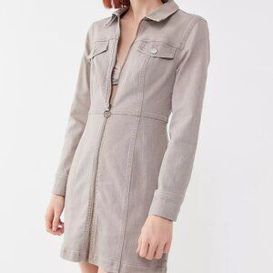 BDG Urban Outfitters Front Zipper Stone Denim Dress Size 6